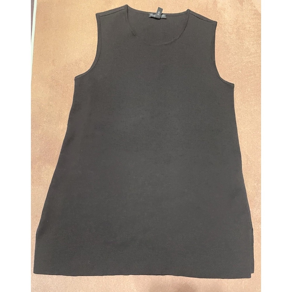 Eileen Fisher Washable Wool Sleeveless‎ Knit Top Chocolate Size XXS Classic
